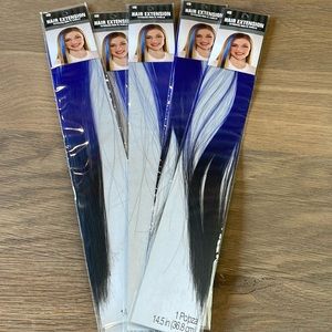 Set of 5 Blue/Black Ombré ClipIn Hair Extensions
